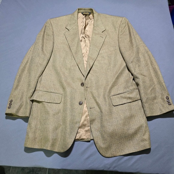 Brooks Brothers Other - Brooks Brothers Sport Coat Mens 43L Herringbone Blazer Two Button USA Made VTG